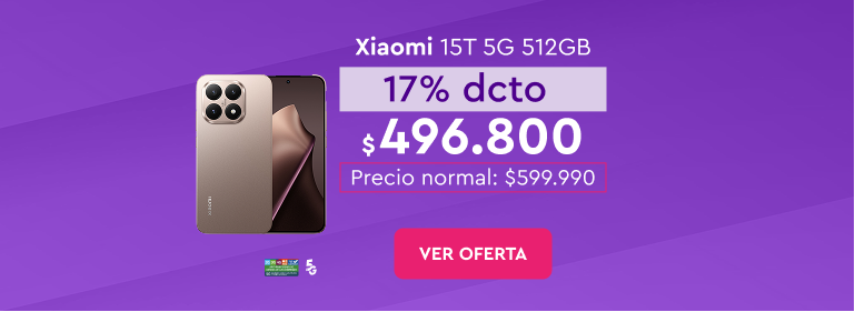 Aprovecha y renuevate con los mejor 24 cuotas sin interes con bancos asociados Banco de Chile Santander itau | 12 cuotas sin interes Mastercard Visa | Despacho Gratis | Lanzamiento Xiaomi 15T 5G 512GB + Redmi Watch 5 Lite $496.800 | Ver Oferta