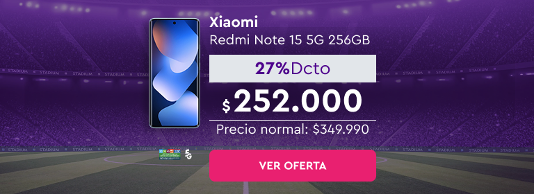¡Hay equipo! Renuévate con estas ofertas - 24 cuotas sin interés con bancos asociados | 5G | Despacho Gratis | Xiaomi Redmi Note 15 5G 256GB | 27% Dcto $252.000 | Precio normal: $349.990 | Ver oferta