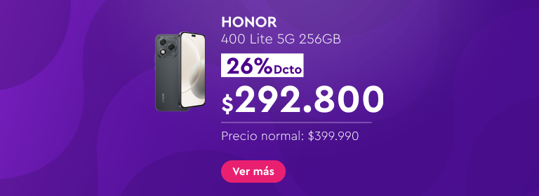 Pórtate y dale un refresh a tu equipo | Honor 400 Lite 5G 256GB 29%dcto $316.800 | Lo quiero