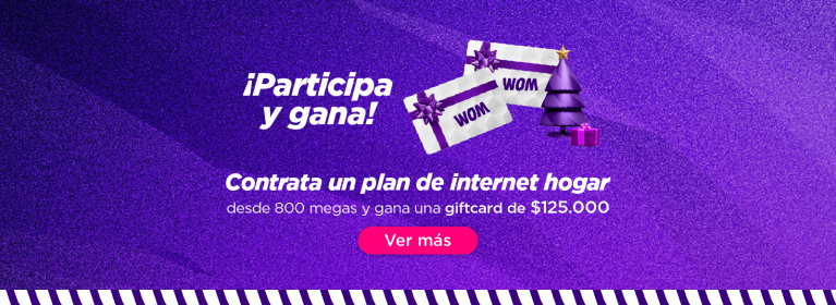 Participa y Gana, Contrata un plan de internet hogar desde 800 megas y gana una giftcard de $125.000 