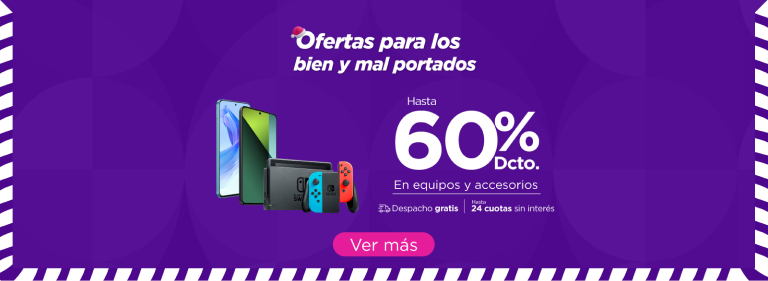 Ofertas para los bien y mal portados - Hasta 60%dcto en equipos y accesorios