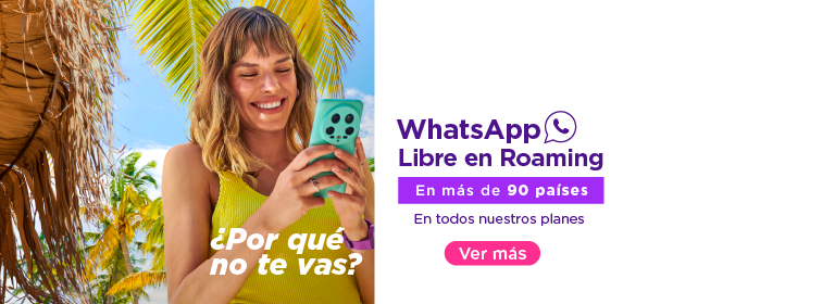 WhatsApp libre en Roaming en mas de 90 países en todos nuestros planes