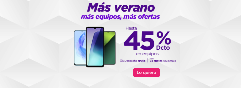 Más verano, más equipos, más ofertas, hasta 45% Dcto en equipos