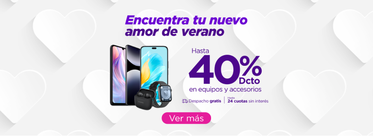 Encuentra tu nuevo amor de verano, hasta 40% Dcto en equipos y accesorios