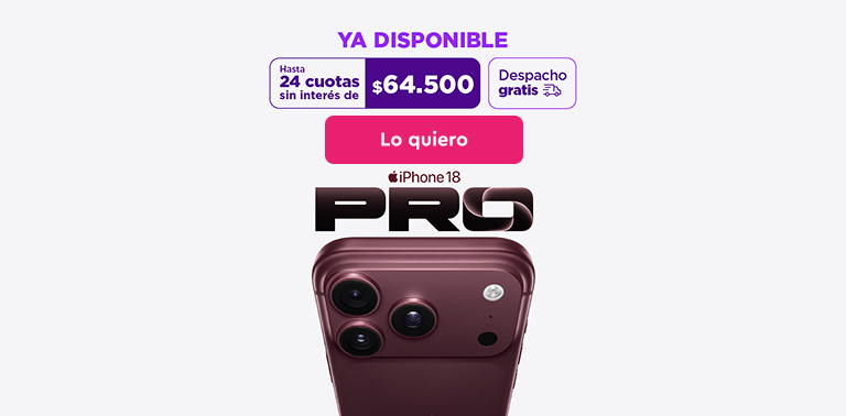 iPhone 18 Pro ya disponible - 24 cuotas sin interés de $64.500