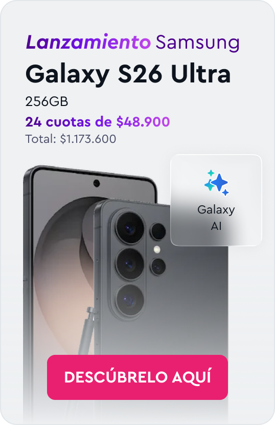 Samsung Galaxy S26 Ultra 5G 256GB - 24 cuotas $48.900 - Total $1.173.600
