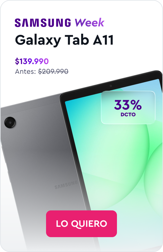 Samsung Galaxy Tab A11 - $139.990 - Antes $209.990