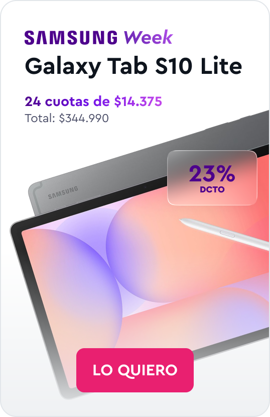 Samsung Galaxy Tab S10 Lite - 24 cuotas $14.375 - Total $344.990