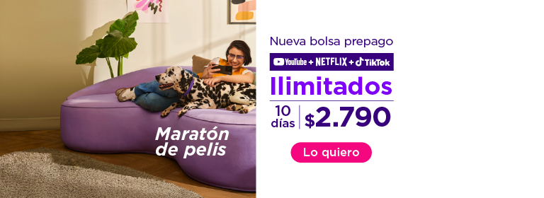 Nuevo Bolsa Prepago - Youtube + Netflix + Tiktok | Ilimitado 10 días por $2.790 - Lo quiero