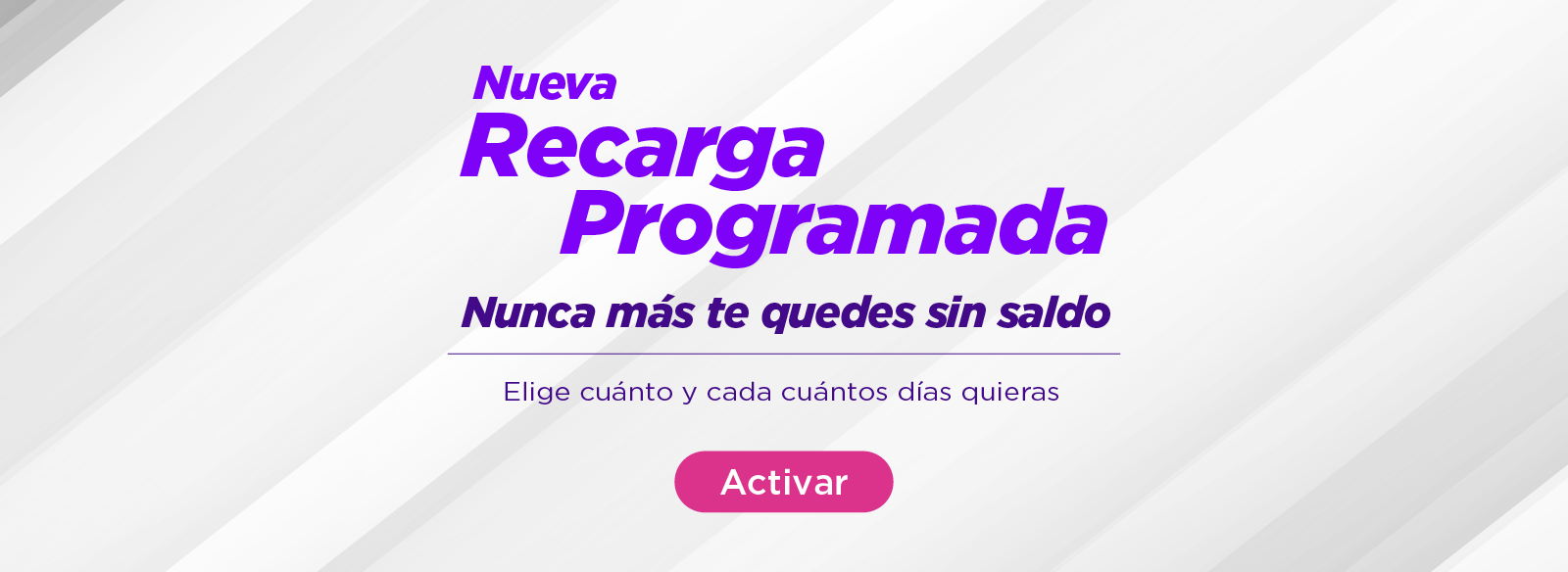 Nueva Recarga Programada - Nunca más te quedes sin saldo | Elige cuánto y cada cuántos días quieres | Activar