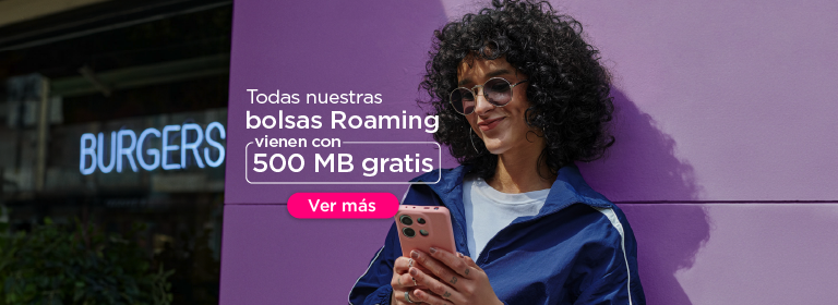 Todas nuestras bolsas Roaming vienen con 500 MB gratis