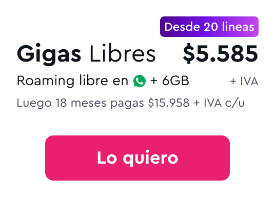 Plan GB Libres Empresa $5.585 +IVA