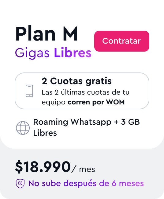 Plan M Gigas Libres $18.990 al mes