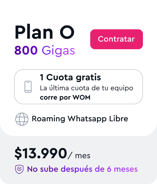 Plan O 800GB $13.990 al mes
