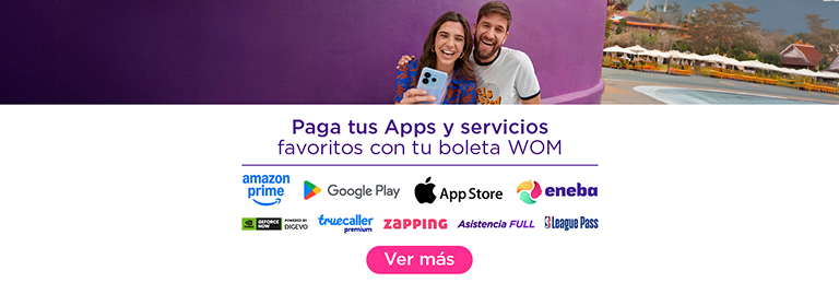 Paga tus Apps y servicios favoritos con tu boleta WOM